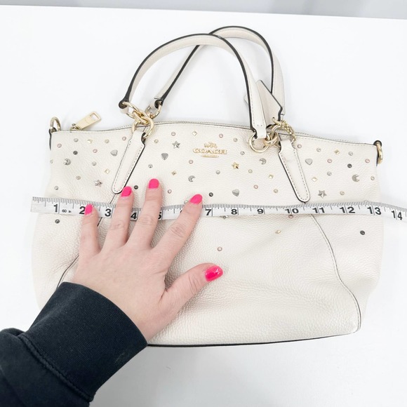 Coach Cream Satchel with Gold Accents - Picture 11 of 12